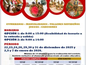 Escuela de Navidad 2025-2026 . AMPA Bulevar CEIP Gloria Fuertes