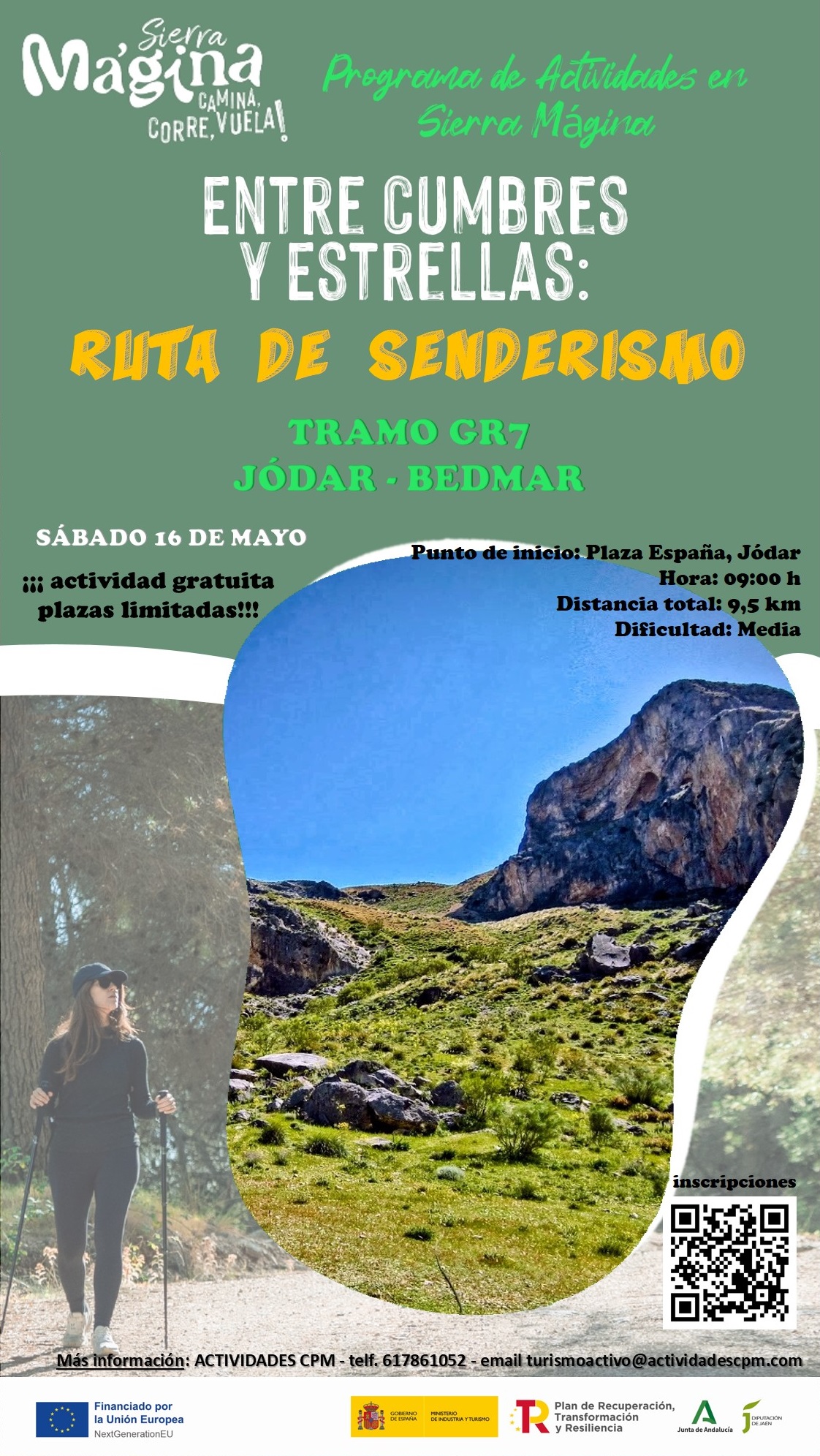 Ruta de senderismo GR7 Tramo Jódar-Bedmar “Sierra Mágina, aventura y deporte de bajo impacto en la alta montaña de Andalucía”