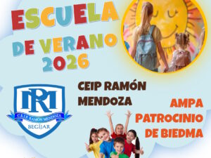Escuela de Verano 2026. CEIP Ramón Mendoza AMPA Patrocinio de Biedma